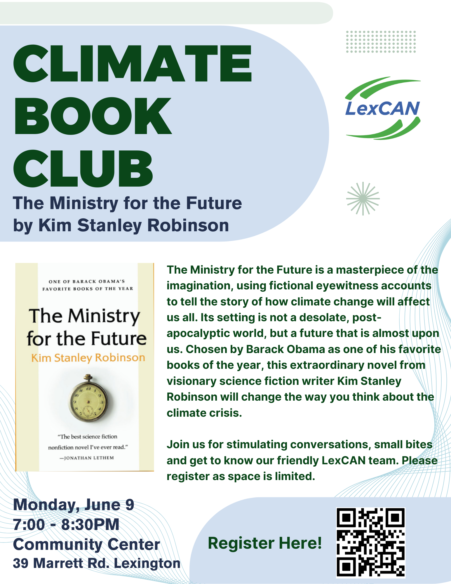 LexCAN Climate Book Club Meeting: The Ministry for the Future