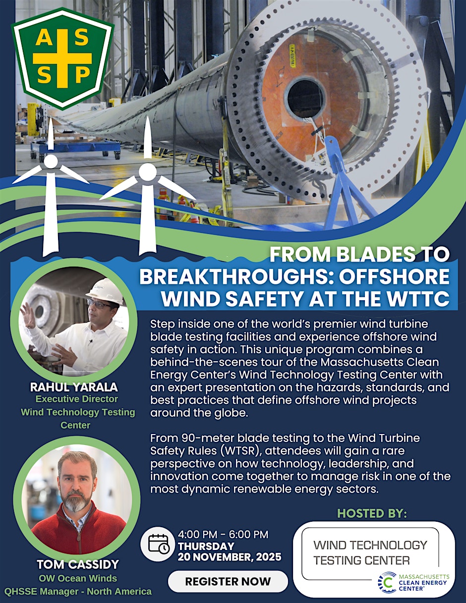 MassCEC Event: Safety at the Edge of Clean Energy: Offshore Wind Tour & Technical Program