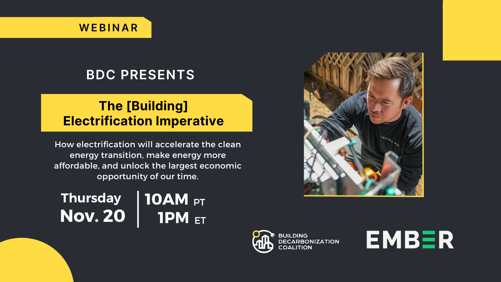 The Building Decarbonization Coalition Webinar: The [Building] Electrification Imperative