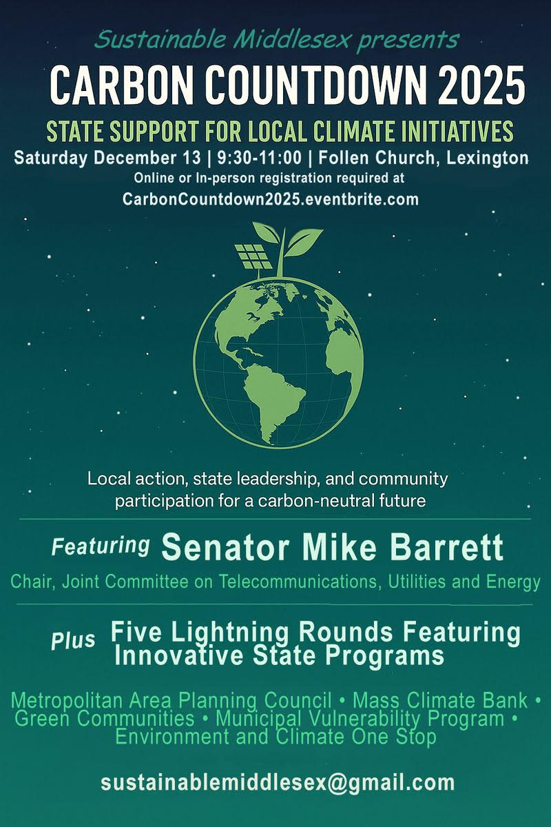 Sustainable Middlesex Presents: Carbon Countdown 2025: State Support for Local Climate Initiatives