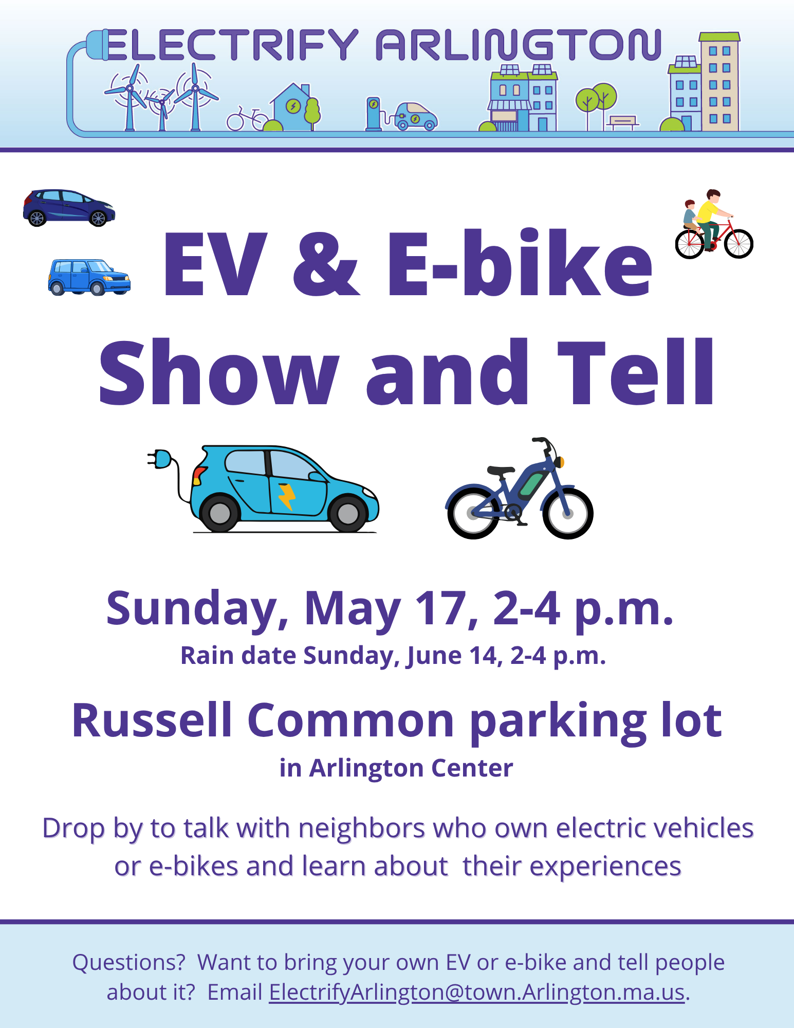 Electrify Arlington: EV and E-Bike Show and Tell