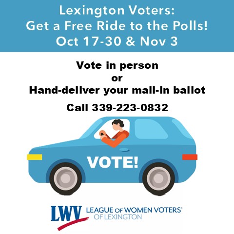 Get a Ride to the Polls from the Lexington League of Women Voters